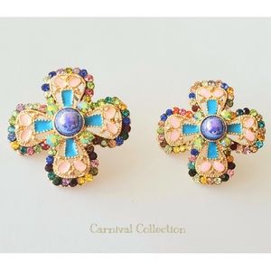 Small Multicolor Festive Stud Earrings